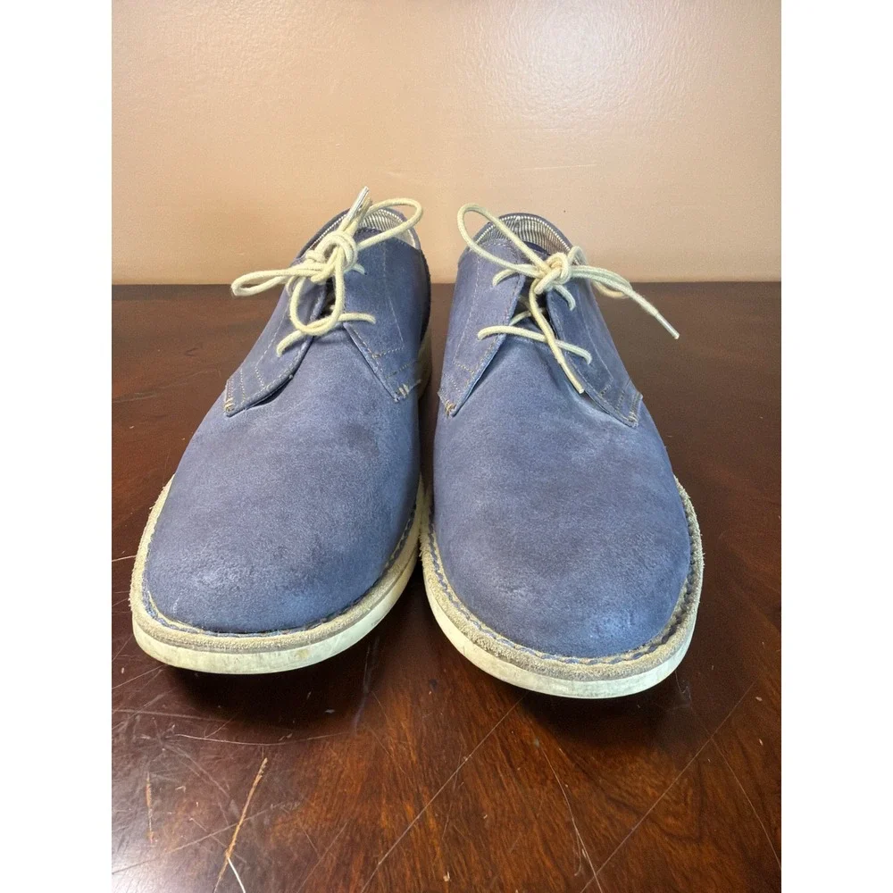Original Penguin Mens Blue Suede Derby Shoes Lace Up‎ Oxford Casual Dress Shoes